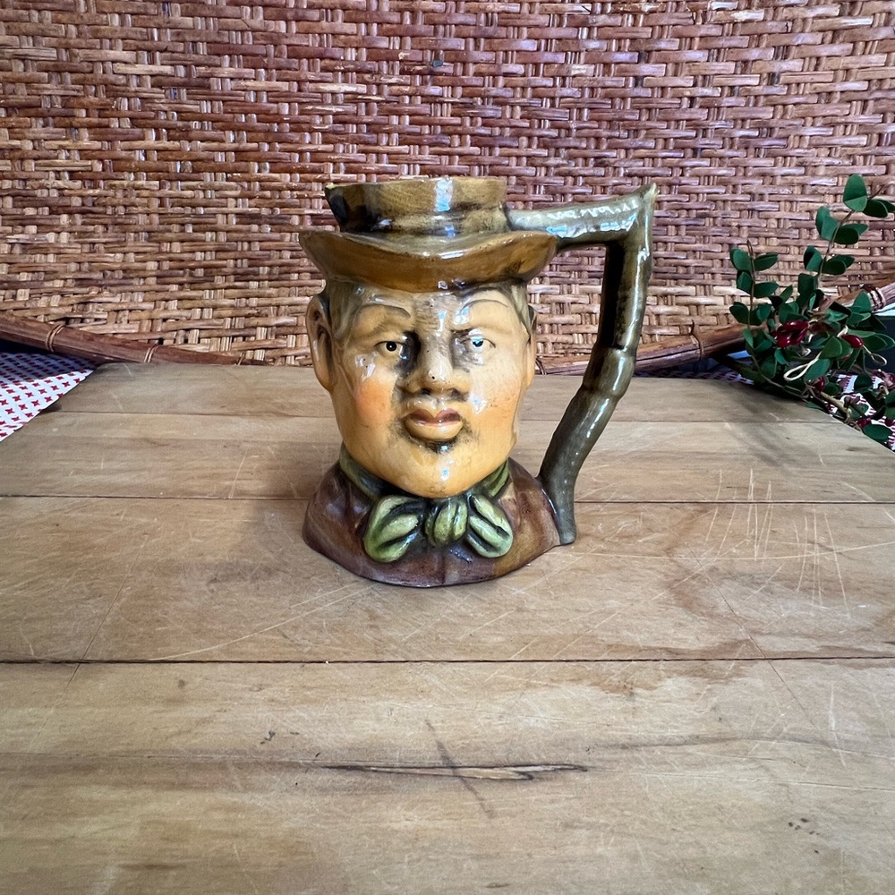 Vintage pitcher creamer cup man head Portugal decor